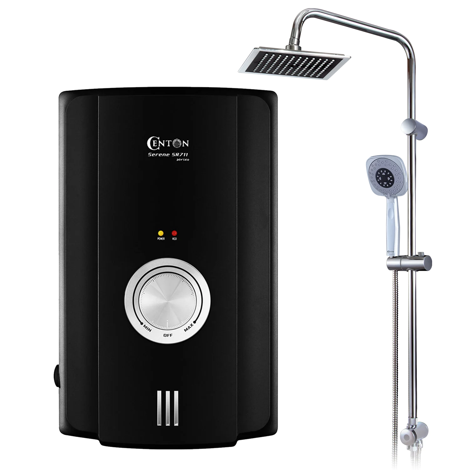 CENTON SR-711ESP / SR-711SP-RS CENTON WATER HEATER WITH PUMP DC PUMP INVERTER WITH HAND SHOWER AND RAIN SHOWER