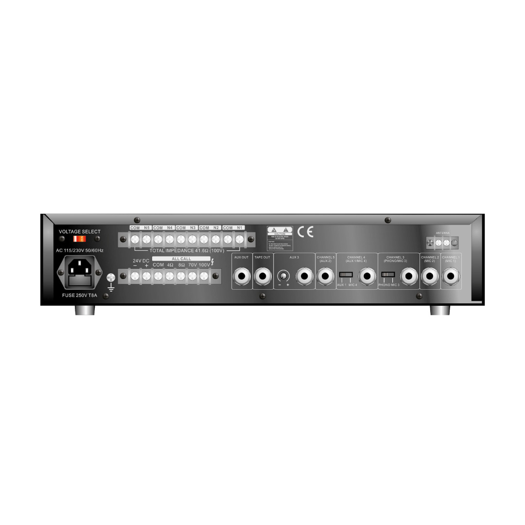Public Address 5-Zone Selector Amplifier (Mono 100V) thumbnail 2