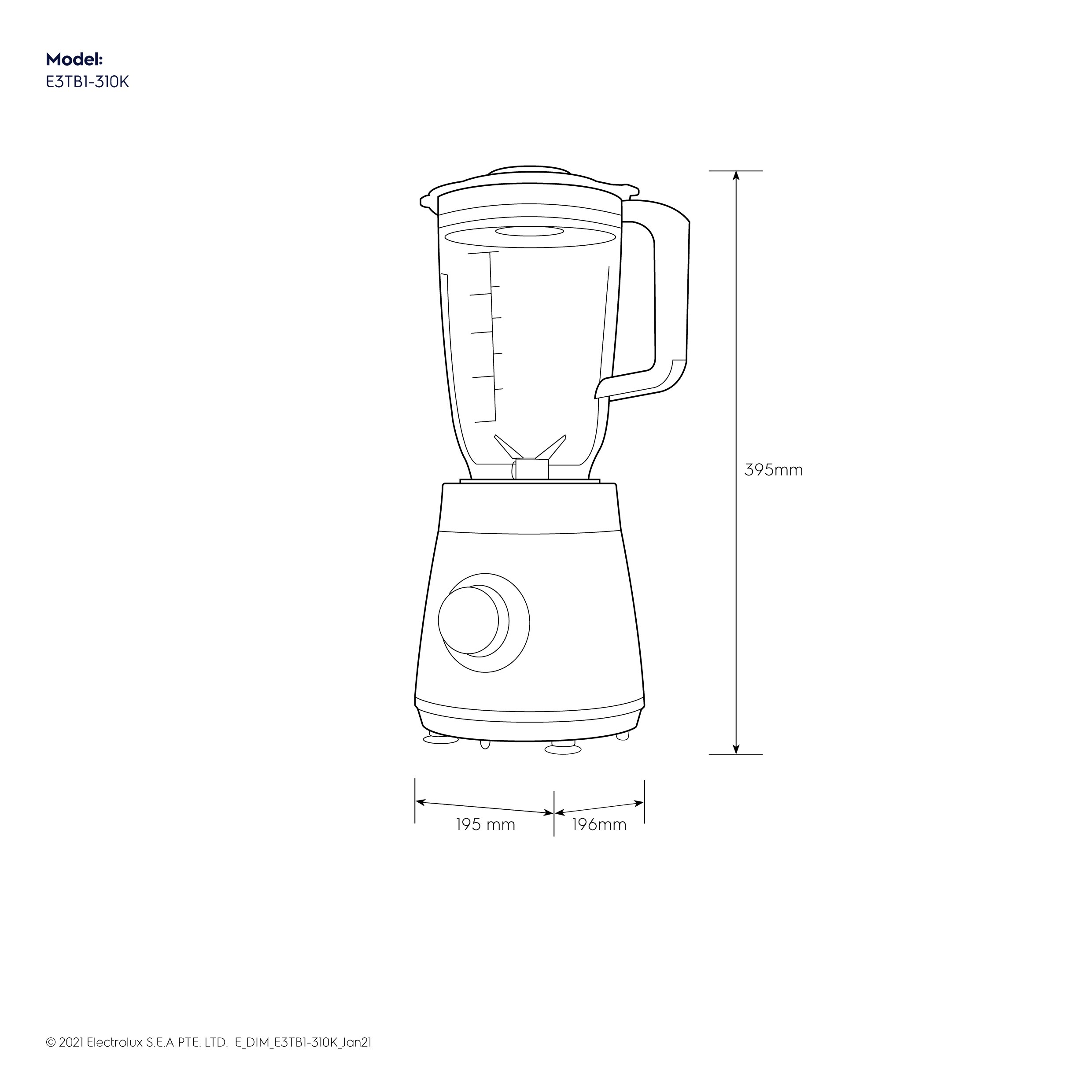 500 watt UltimateTaste 300 blender with 2 speeds thumbnail 6