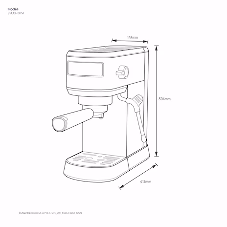 1L UltimateTaste 500 espresso coffee maker E5EC1-50ST thumbnail 7