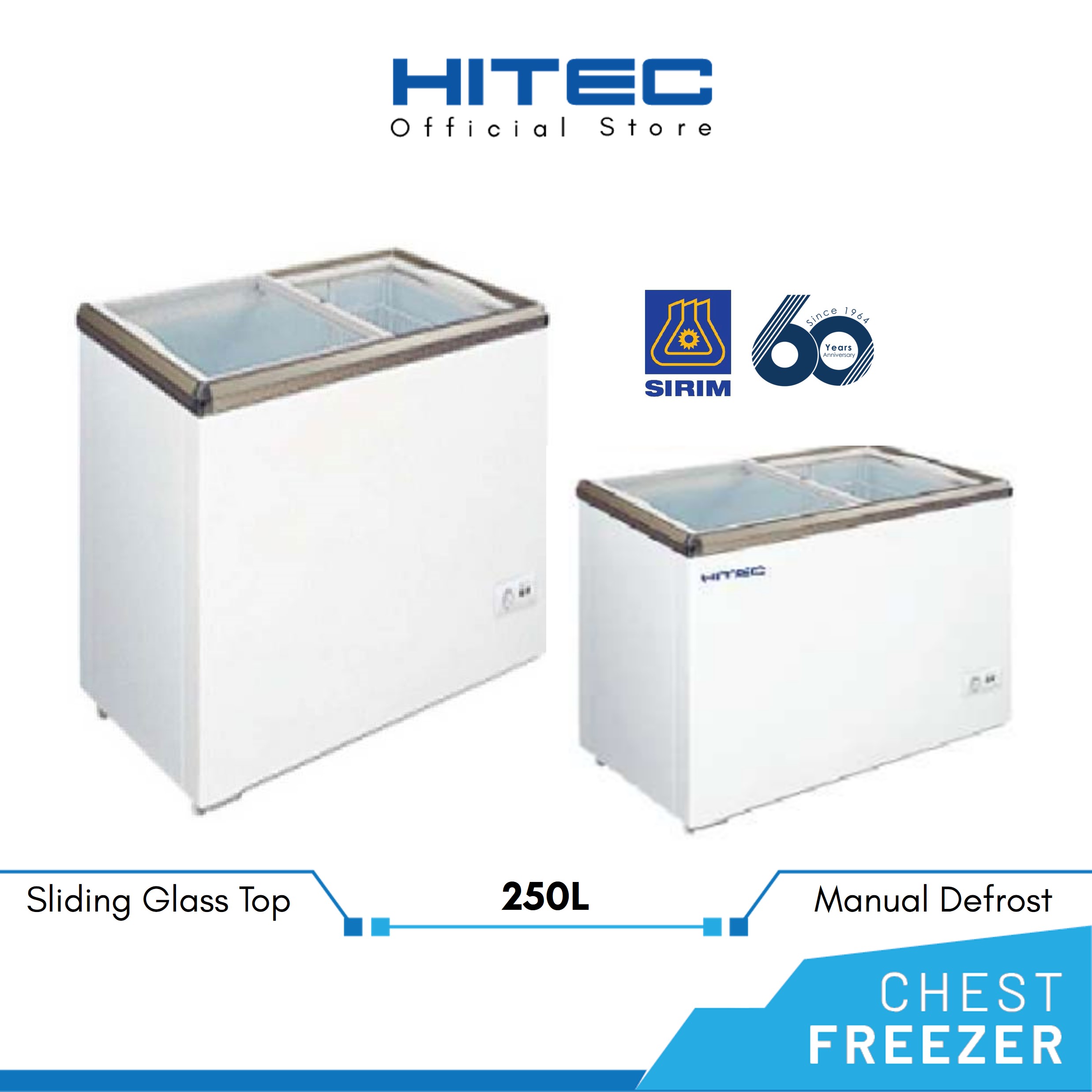 HITEC Glass Top Freezer (250L) HFZ-C289GT