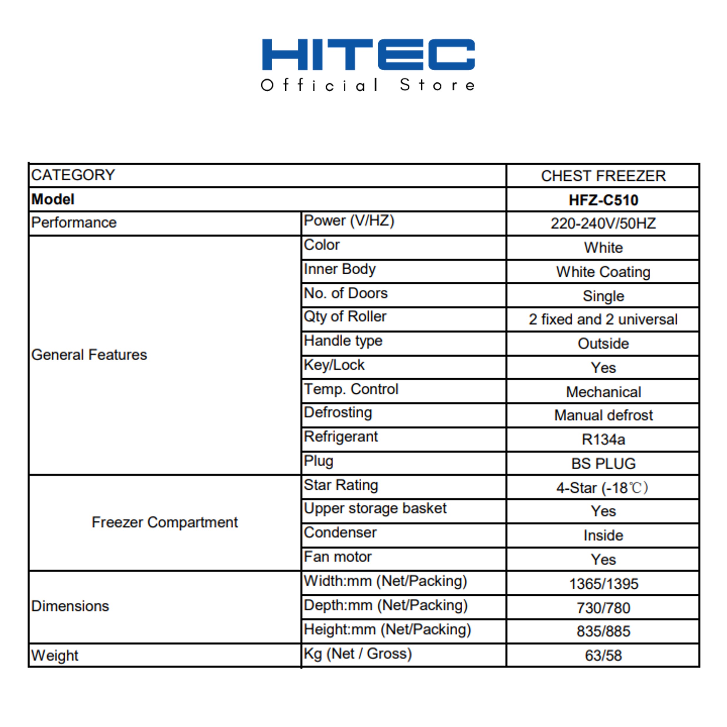 HITEC Chest Freezer 510L HFZ-C510 thumbnail 3