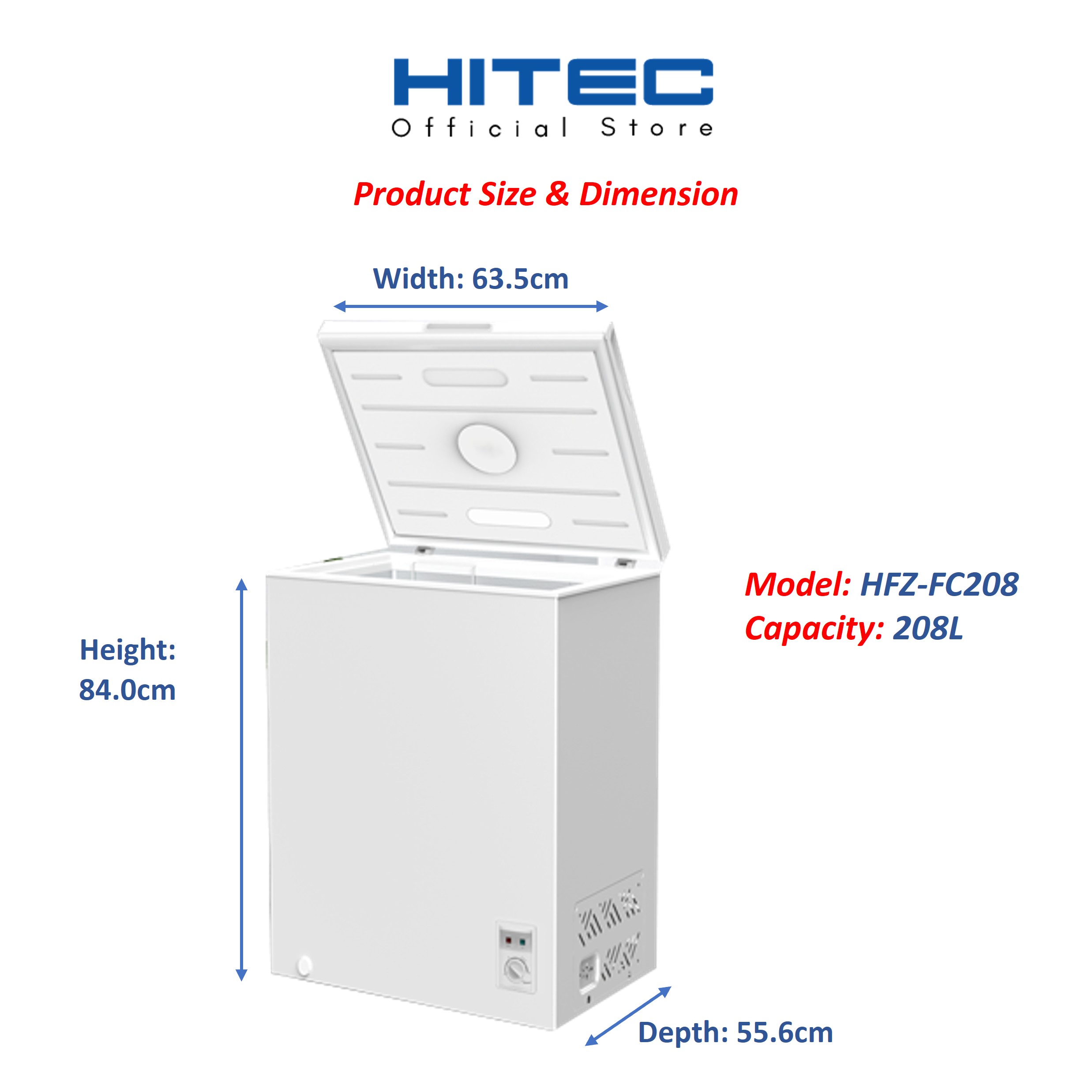 Hitec Chest Freezer Dual Cooling 208L HFZ-FC208 thumbnail 2