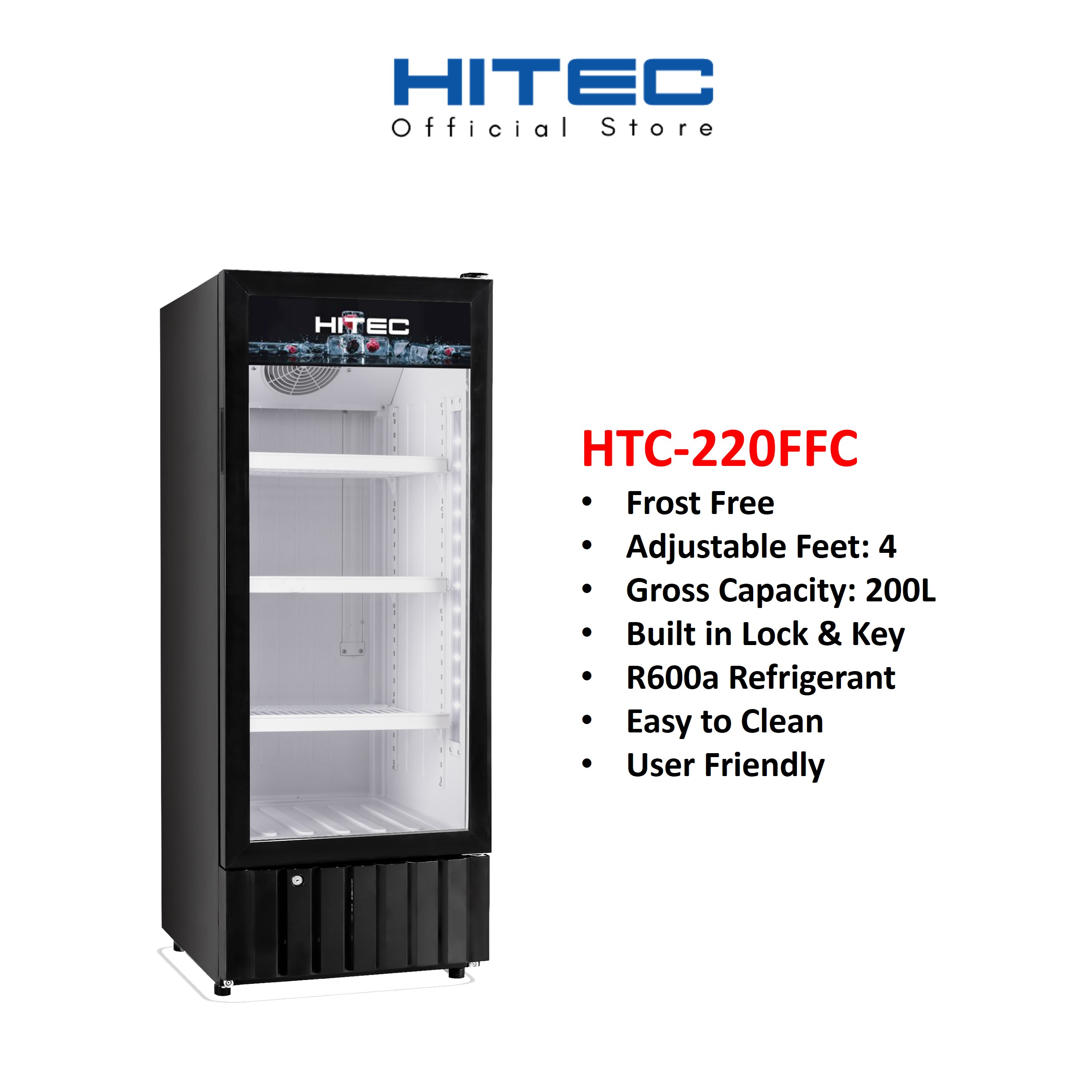 HITEC Chiller Display / Showcase 200L Frost Free HTC-220FFC thumbnail 3