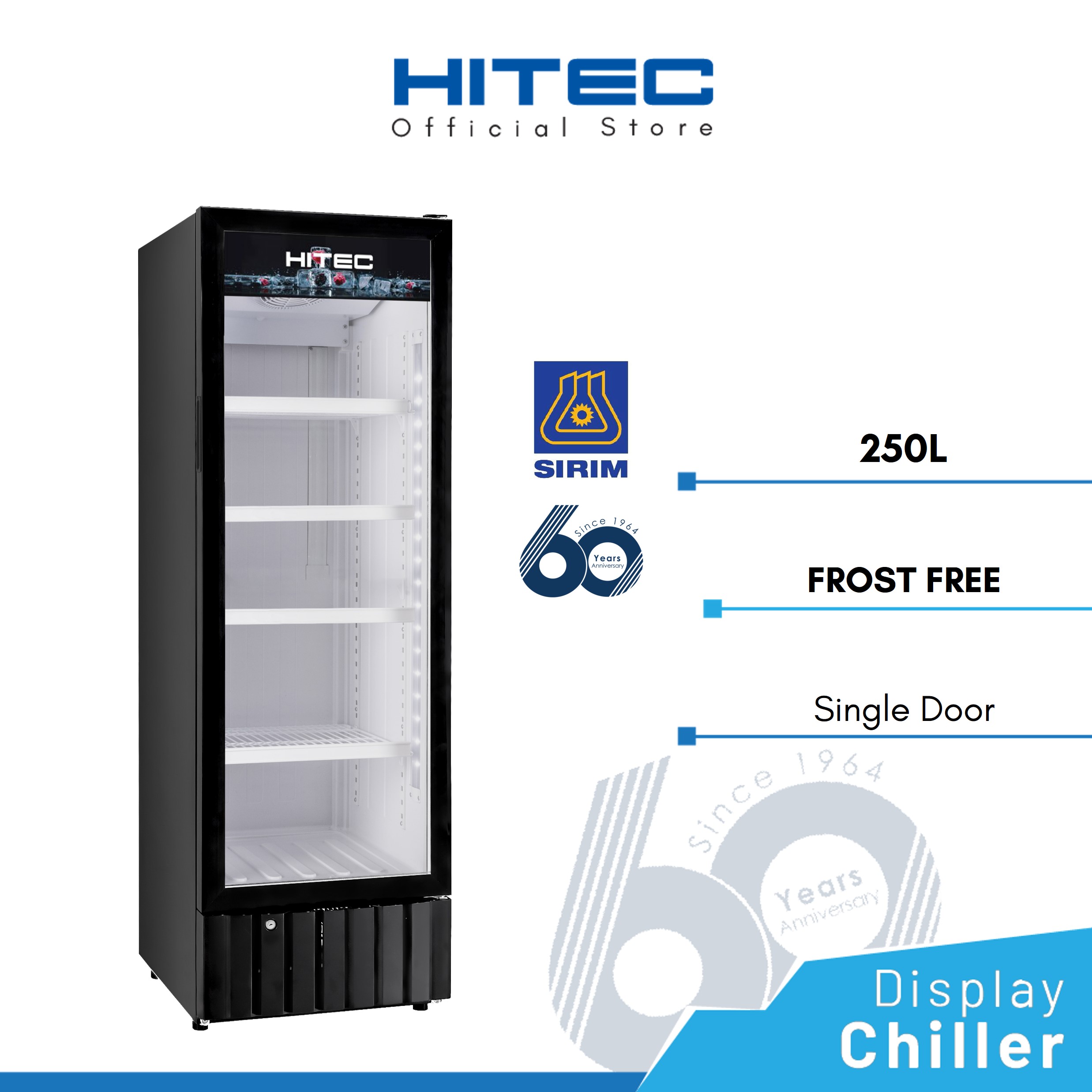 HITEC Chiller Display / Showcase 250L Frost Free HTC-260FFC