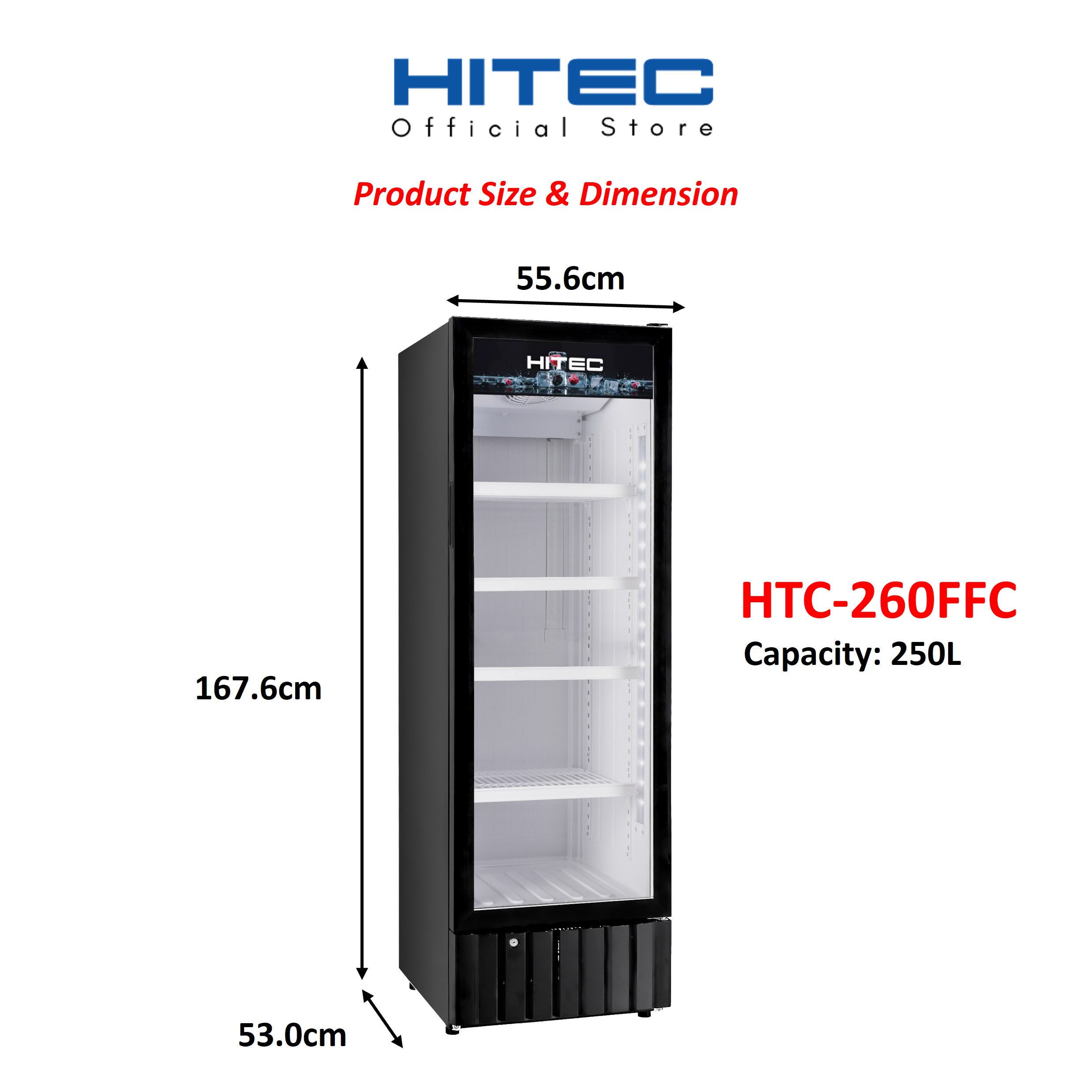 HITEC Chiller Display / Showcase 250L Frost Free HTC-260FFC thumbnail 3