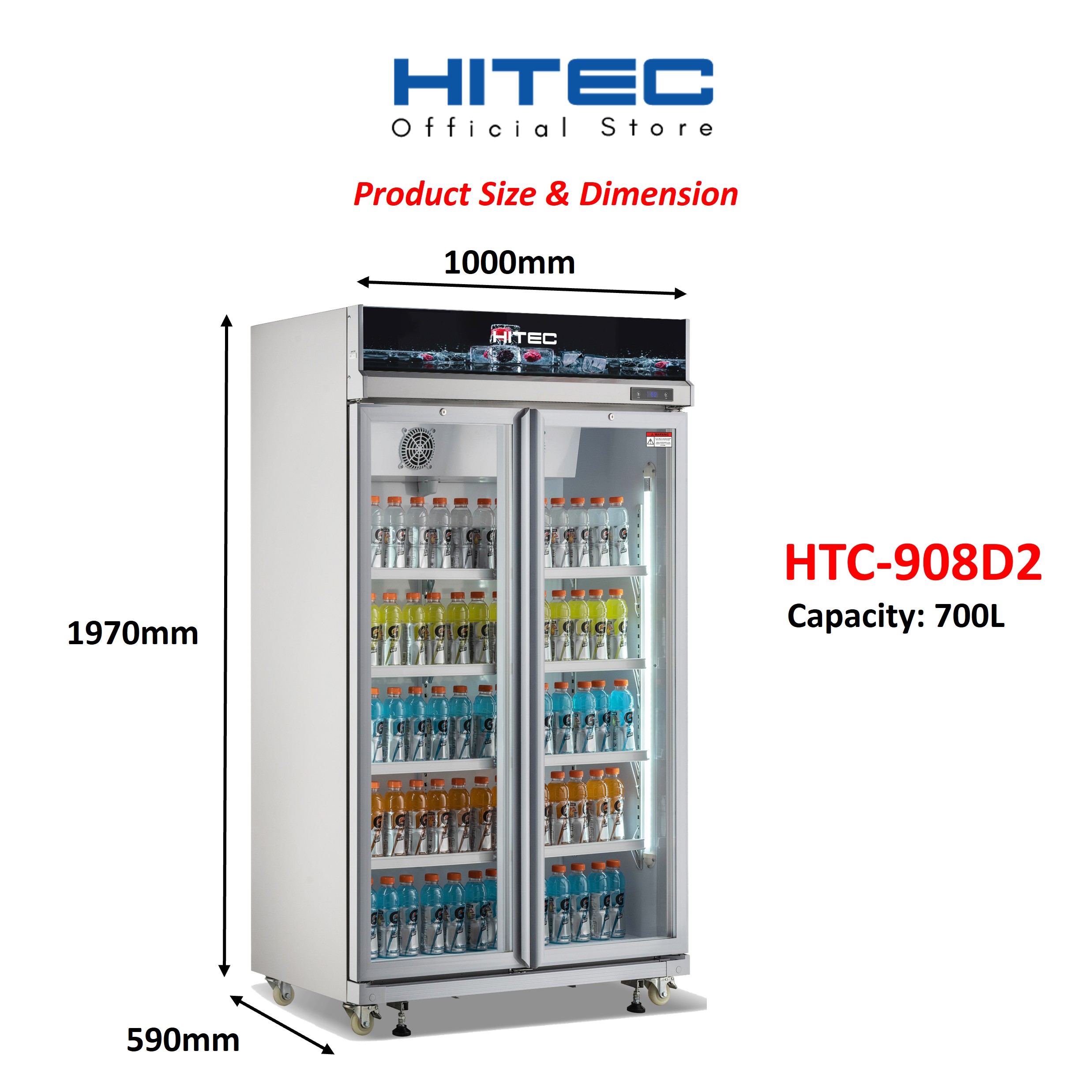 Display Chiller 2 Door 700L HTC-908D2 thumbnail 2