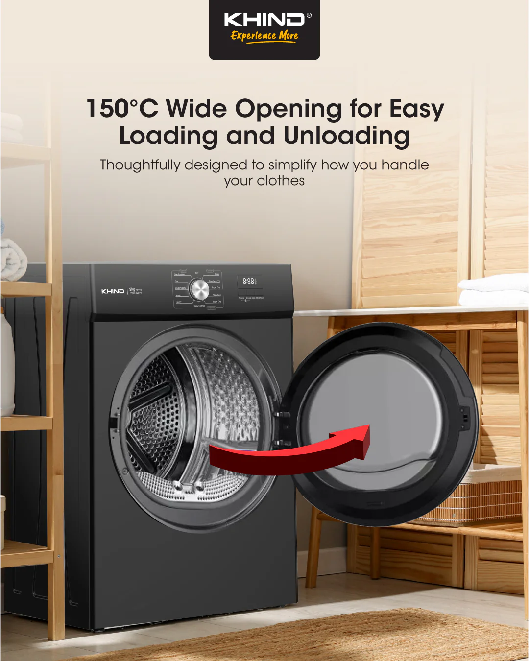 KHIND 9kg Air Vented Tumble Clothes Dryer CD919 thumbnail 6