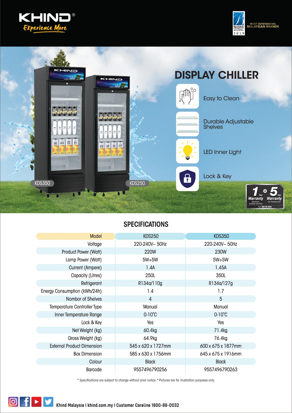 KHIND 250L Display Chiller KDS250 thumbnail 2