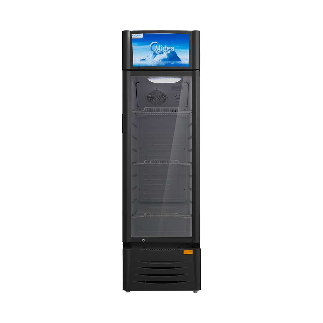 Midea 187L Black Showcase Refrigerator with Interior Light