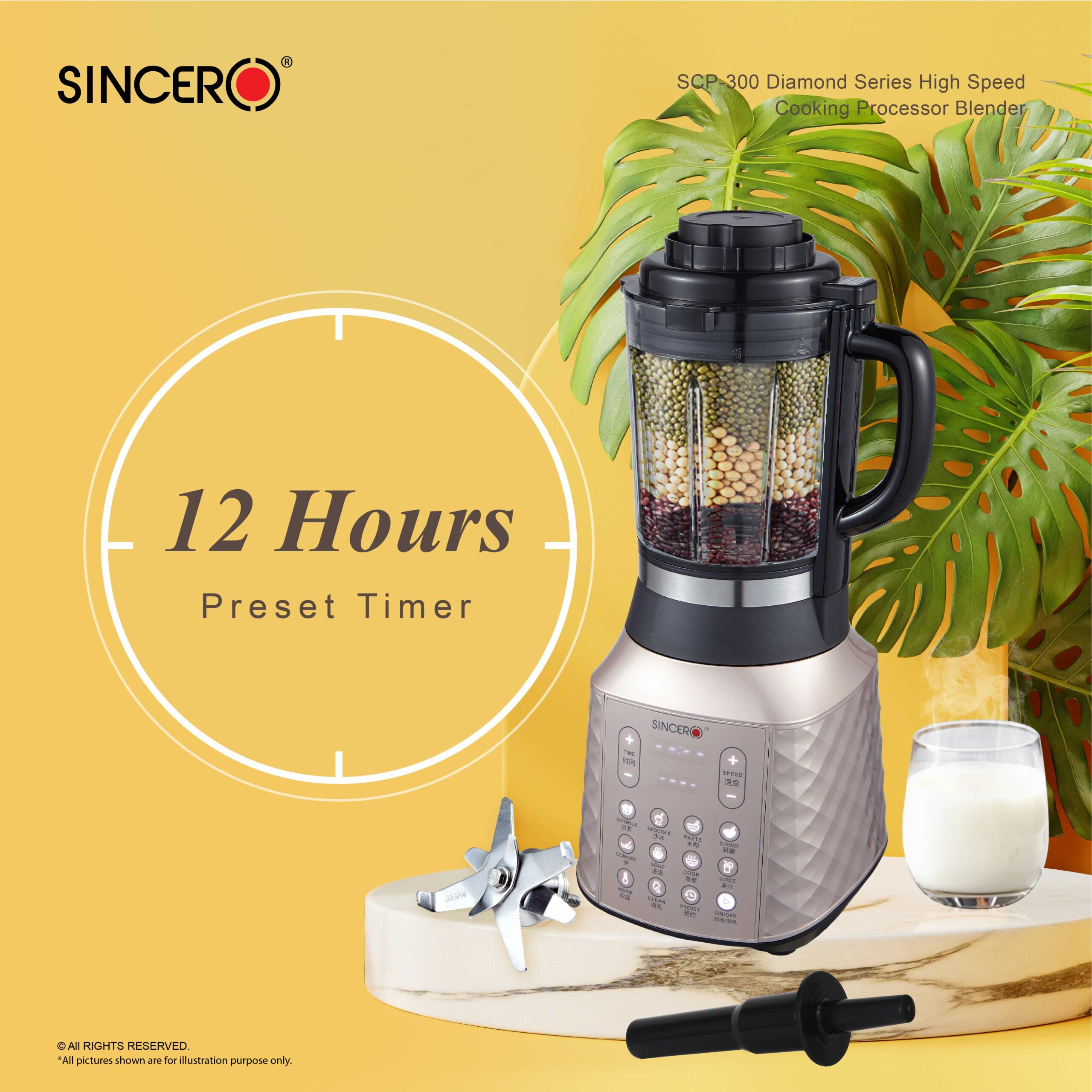 SCP-300 Diamond Series High Speed Cooking 8 Blade Processor Blender thumbnail 10