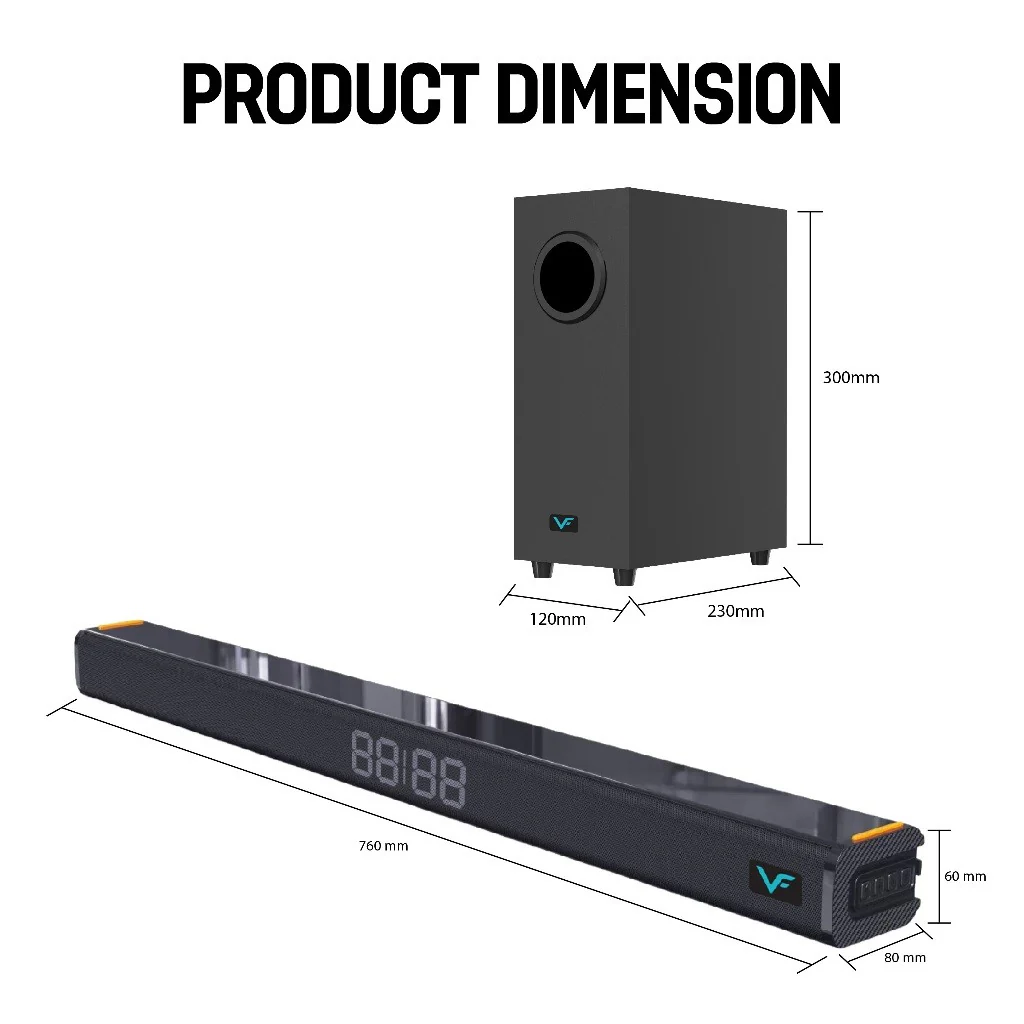 HYPERBAR 202 Bluetooth 100W Soundbar with Wired Subwoofer thumbnail 7