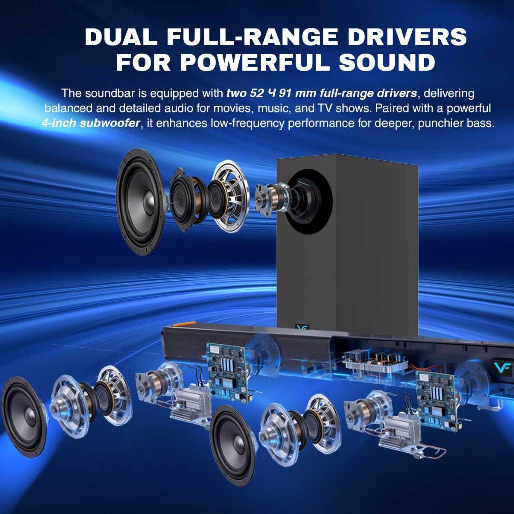 HYPERBAR 202 Bluetooth 100W Soundbar with Wired Subwoofer thumbnail 4