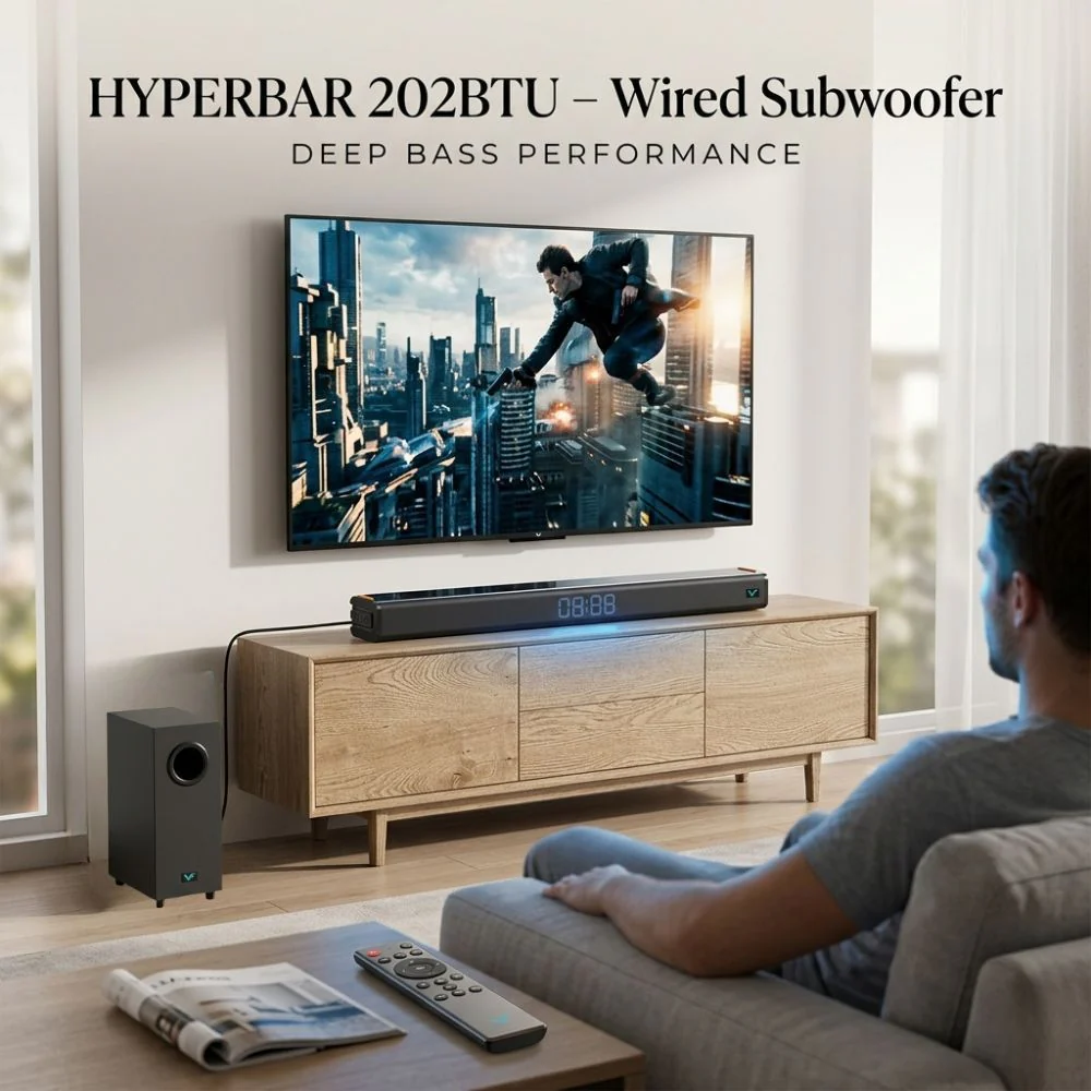 HYPERBAR 202 Bluetooth 100W Soundbar with Wired Subwoofer thumbnail 2