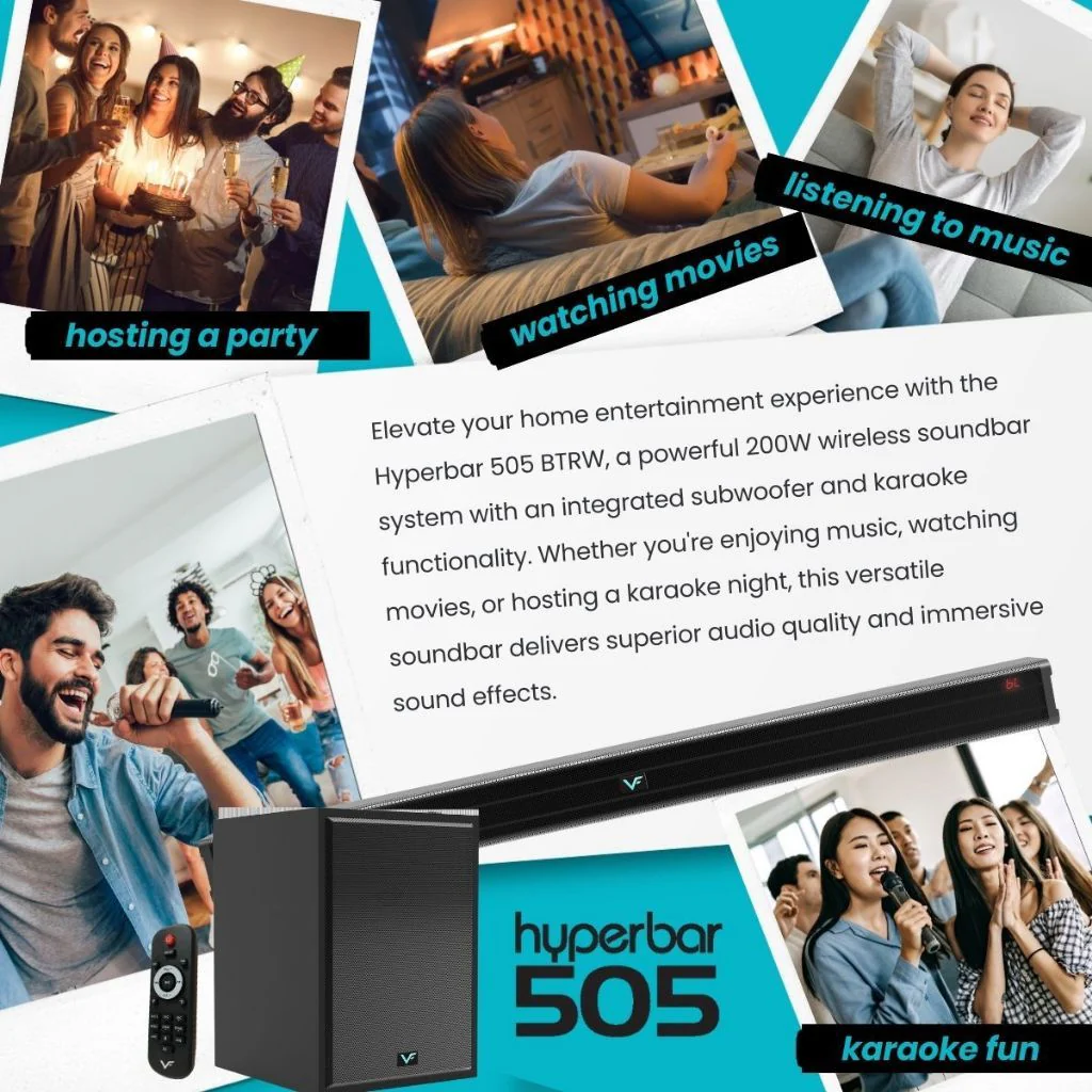 Vinnfier VF Hyperbar 600 BTRW Sound Premium Karaoke Wireless Soundbar thumbnail 4